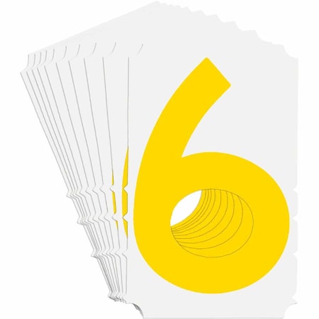 Brady Quik-Align 5110 Series Polyester 3 in Lbl Legend: 6 Yellow 10PK 5110P-6